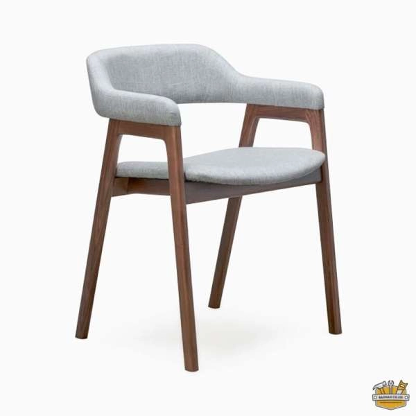 Ghế ăn bọc vải Abilene màu xám