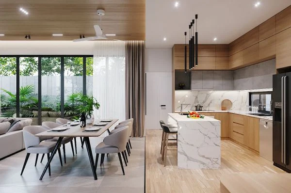 Thiết kế phòng bếp đẹp hiện đại, đơn giản có đặc điểm gì?